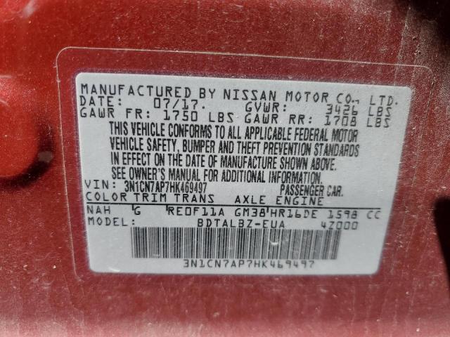 Photo 9 VIN: 3N1CN7AP7HK469497 - NISSAN VERSA S 