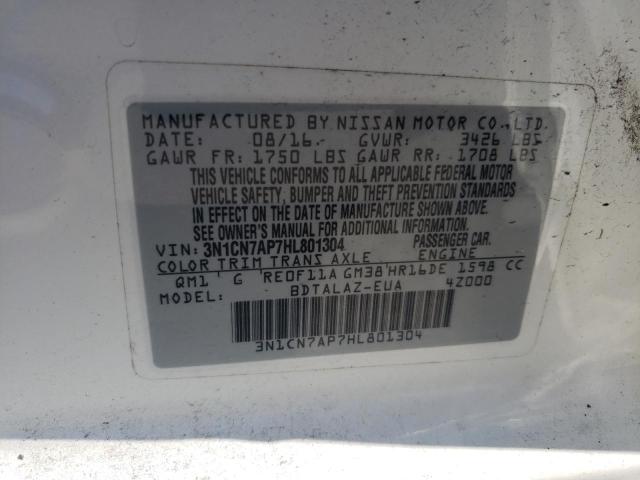 Photo 11 VIN: 3N1CN7AP7HL801304 - NISSAN VERSA S 