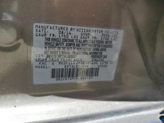 Photo 11 VIN: 3N1CN7AP7HL803537 - NISSAN VERSA S 