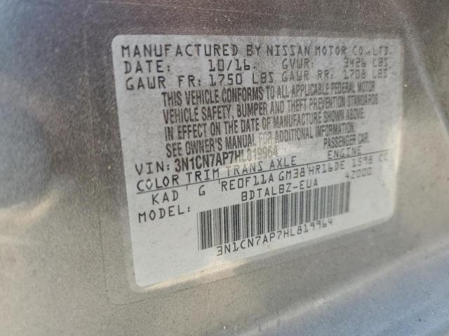 Photo 11 VIN: 3N1CN7AP7HL819964 - NISSAN VERSA 