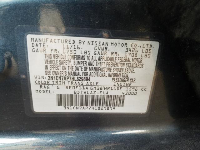 Photo 9 VIN: 3N1CN7AP7HL829894 - NISSAN VERSA S 