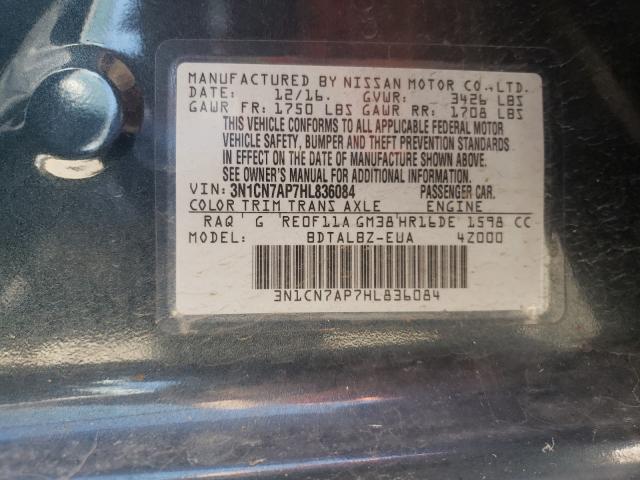 Photo 9 VIN: 3N1CN7AP7HL836084 - NISSAN VERSA S 