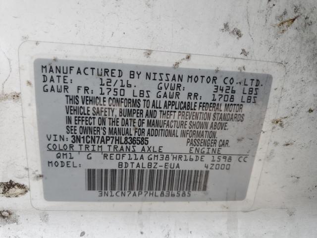 Photo 11 VIN: 3N1CN7AP7HL836585 - NISSAN VERSA S 