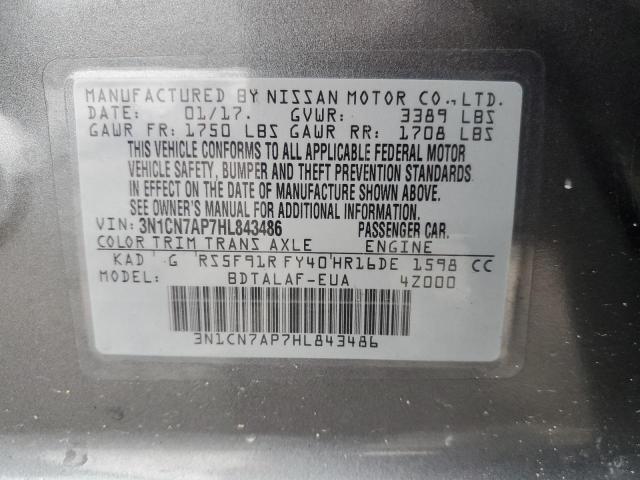 Photo 12 VIN: 3N1CN7AP7HL843486 - NISSAN VERSA 