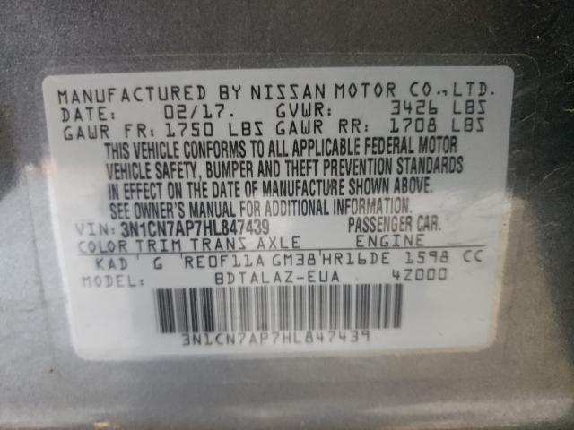 Photo 9 VIN: 3N1CN7AP7HL847439 - NISSAN VERSA S 