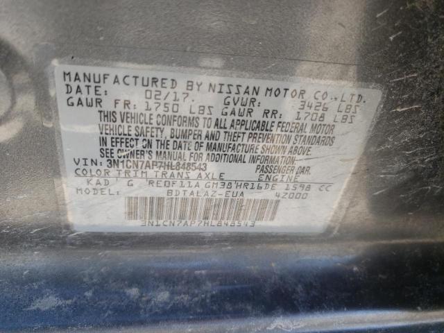 Photo 9 VIN: 3N1CN7AP7HL848543 - NISSAN VERSA S 