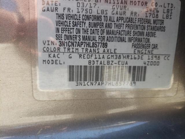 Photo 12 VIN: 3N1CN7AP7HL857789 - NISSAN VERSA 