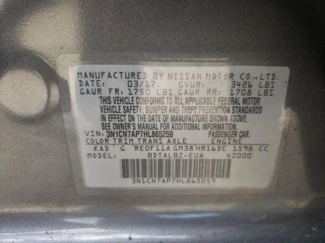 Photo 9 VIN: 3N1CN7AP7HL865259 - NISSAN VERSA S 