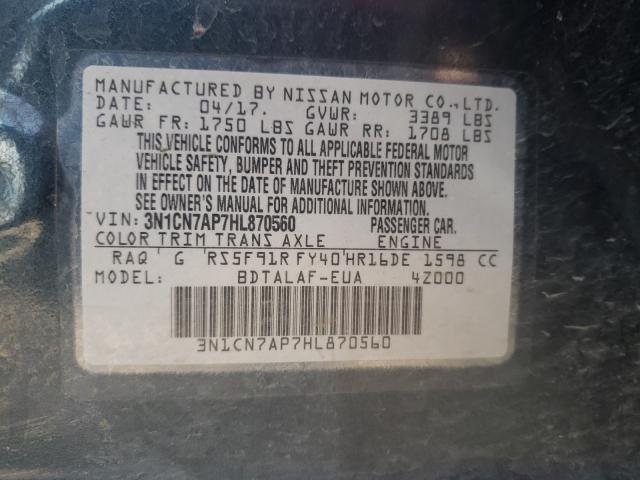 Photo 9 VIN: 3N1CN7AP7HL870560 - NISSAN VERSA S 