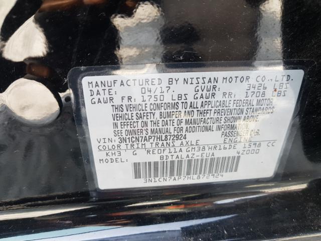 Photo 9 VIN: 3N1CN7AP7HL872924 - NISSAN VERSA S 