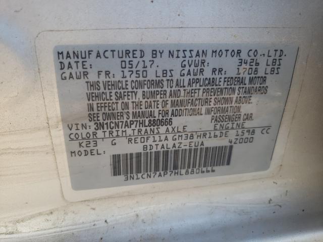 Photo 9 VIN: 3N1CN7AP7HL880666 - NISSAN VERSA S 