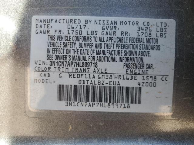 Photo 11 VIN: 3N1CN7AP7HL899718 - NISSAN VERSA S 