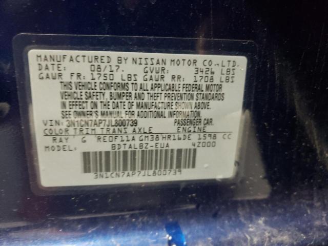 Photo 9 VIN: 3N1CN7AP7JL800739 - NISSAN VERSA S 