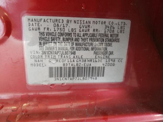 Photo 9 VIN: 3N1CN7AP7JL807948 - NISSAN VERSA S 