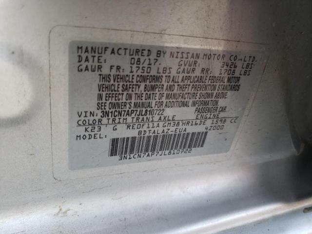 Photo 11 VIN: 3N1CN7AP7JL810722 - NISSAN VERSA 