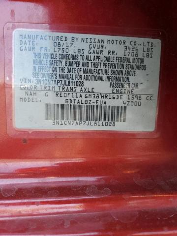 Photo 11 VIN: 3N1CN7AP7JL811028 - NISSAN VERSA S 