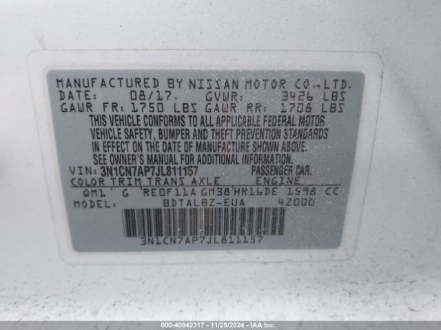 Photo 8 VIN: 3N1CN7AP7JL811157 - NISSAN VERSA 