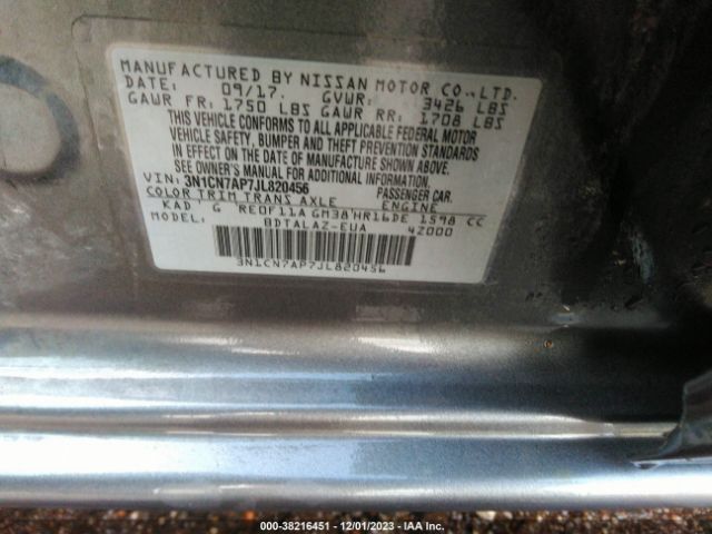 Photo 8 VIN: 3N1CN7AP7JL820456 - NISSAN VERSA 