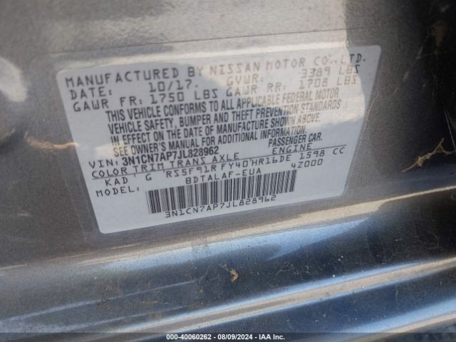 Photo 8 VIN: 3N1CN7AP7JL828962 - NISSAN VERSA 