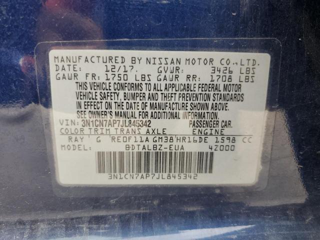 Photo 12 VIN: 3N1CN7AP7JL845342 - NISSAN VERSA 