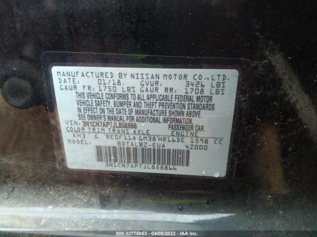 Photo 8 VIN: 3N1CN7AP7JL858866 - NISSAN VERSA SEDAN 