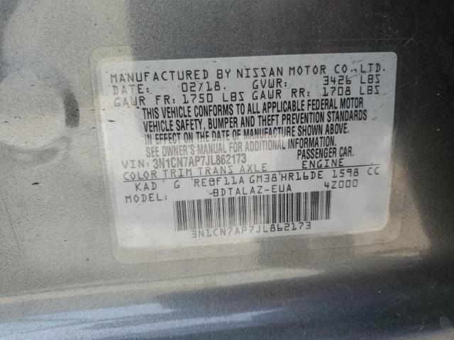 Photo 12 VIN: 3N1CN7AP7JL862173 - NISSAN VERSA 