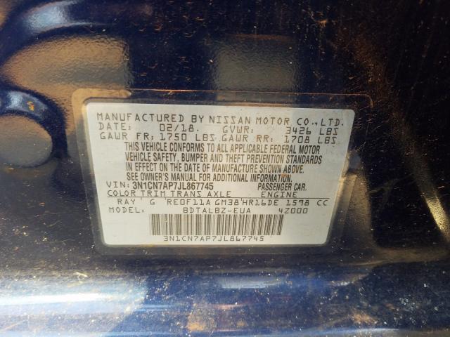 Photo 9 VIN: 3N1CN7AP7JL867745 - NISSAN VERSA S 