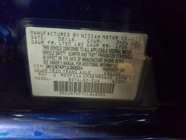 Photo 9 VIN: 3N1CN7AP7JL868524 - NISSAN VERSA S 