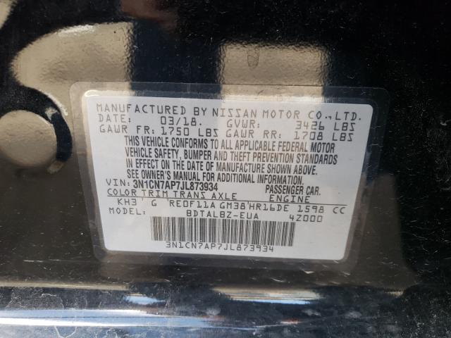 Photo 9 VIN: 3N1CN7AP7JL873934 - NISSAN VERSA 