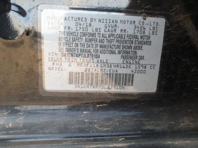 Photo 9 VIN: 3N1CN7AP7JL879104 - NISSAN VERSA S 