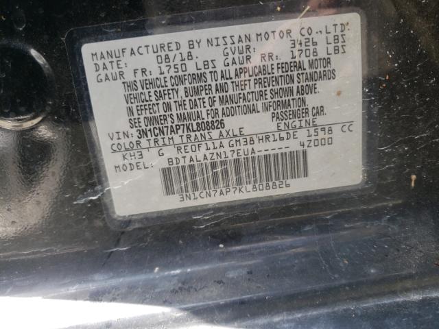 Photo 9 VIN: 3N1CN7AP7KL808826 - NISSAN VERSA S 