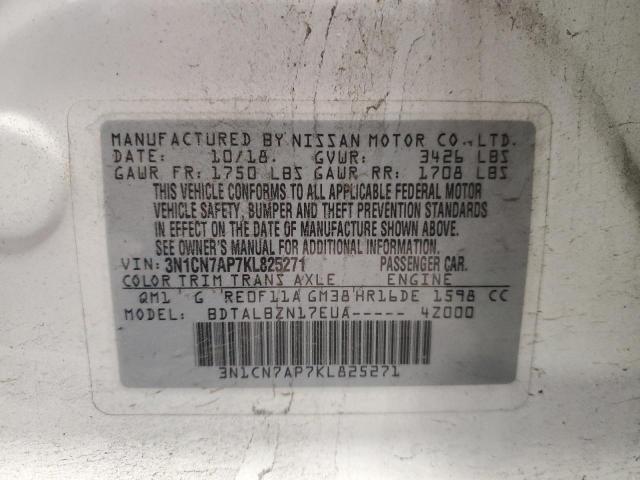 Photo 11 VIN: 3N1CN7AP7KL825271 - NISSAN VERSA S 