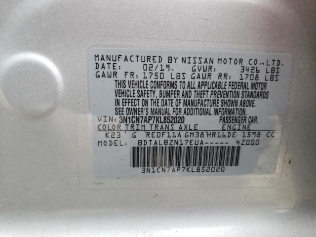 Photo 11 VIN: 3N1CN7AP7KL852020 - NISSAN VERSA S 