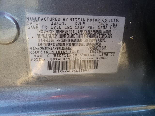 Photo 9 VIN: 3N1CN7AP7KL858450 - NISSAN VERSA S 