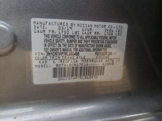 Photo 9 VIN: 3N1CN7AP7KL860490 - NISSAN VERSA S 