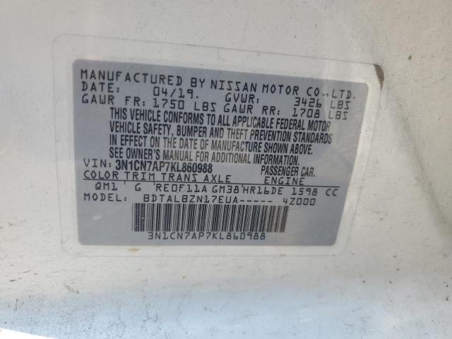 Photo 11 VIN: 3N1CN7AP7KL860988 - NISSAN VERSA S 