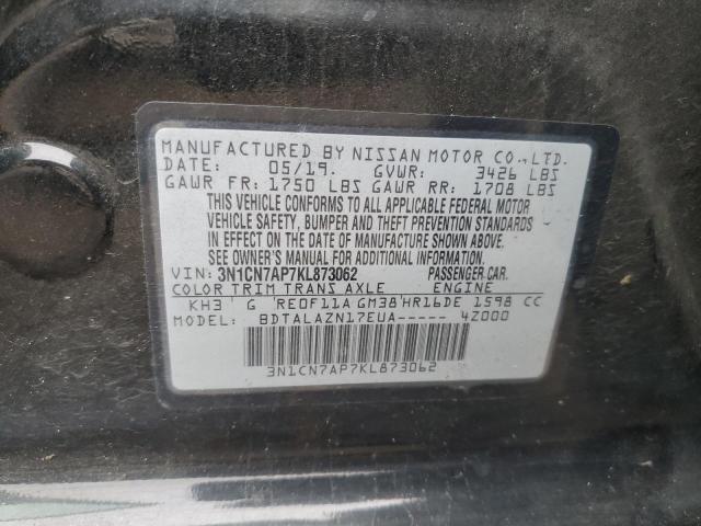 Photo 12 VIN: 3N1CN7AP7KL873062 - NISSAN VERSA S 