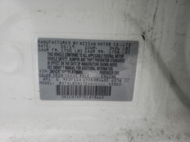 Photo 9 VIN: 3N1CN7AP7KL878665 - NISSAN VERSA S 