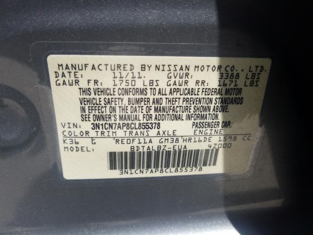 Photo 9 VIN: 3N1CN7AP8CL855378 - NISSAN VERSA S 