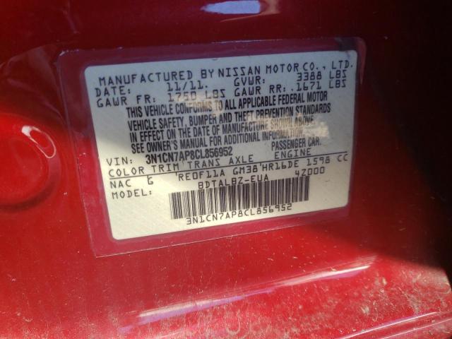 Photo 9 VIN: 3N1CN7AP8CL856952 - NISSAN VERSA S 