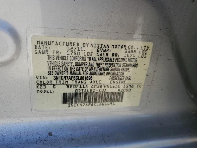 Photo 11 VIN: 3N1CN7AP8CL861696 - NISSAN VERSA 