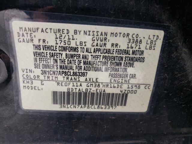 Photo 9 VIN: 3N1CN7AP8CL863397 - NISSAN VERSA S 