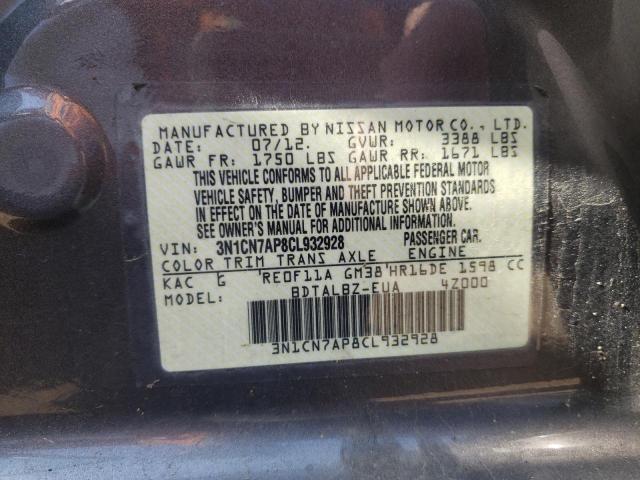 Photo 11 VIN: 3N1CN7AP8CL932928 - NISSAN VERSA 