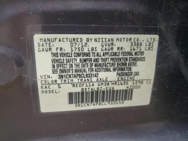 Photo 11 VIN: 3N1CN7AP8CL933142 - NISSAN VERSA 