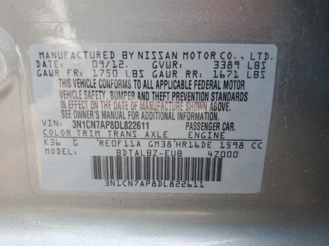 Photo 11 VIN: 3N1CN7AP8DL822611 - NISSAN VERSA S 