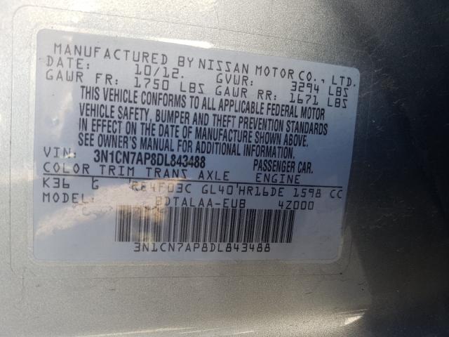 Photo 9 VIN: 3N1CN7AP8DL843488 - NISSAN VERSA S 