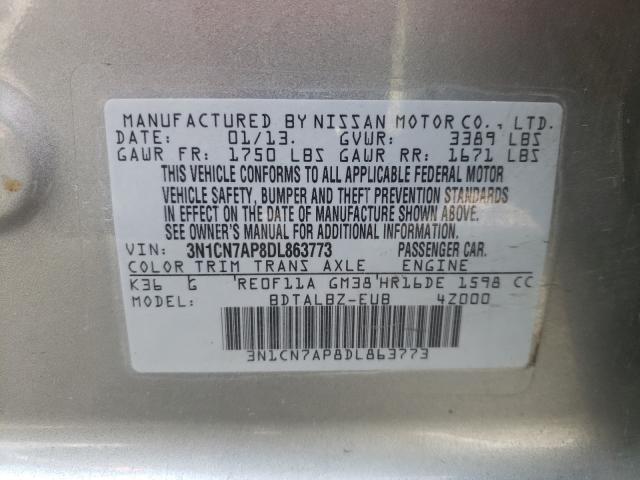 Photo 9 VIN: 3N1CN7AP8DL863773 - NISSAN VERSA S 