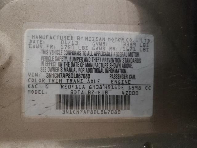 Photo 9 VIN: 3N1CN7AP8DL867080 - NISSAN VERSA S 