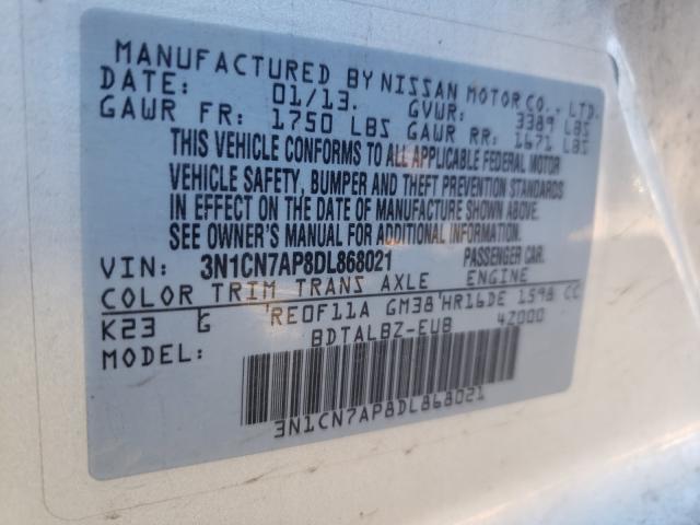 Photo 9 VIN: 3N1CN7AP8DL868021 - NISSAN VERSA S 