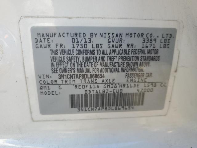 Photo 11 VIN: 3N1CN7AP8DL869654 - NISSAN VERSA S 